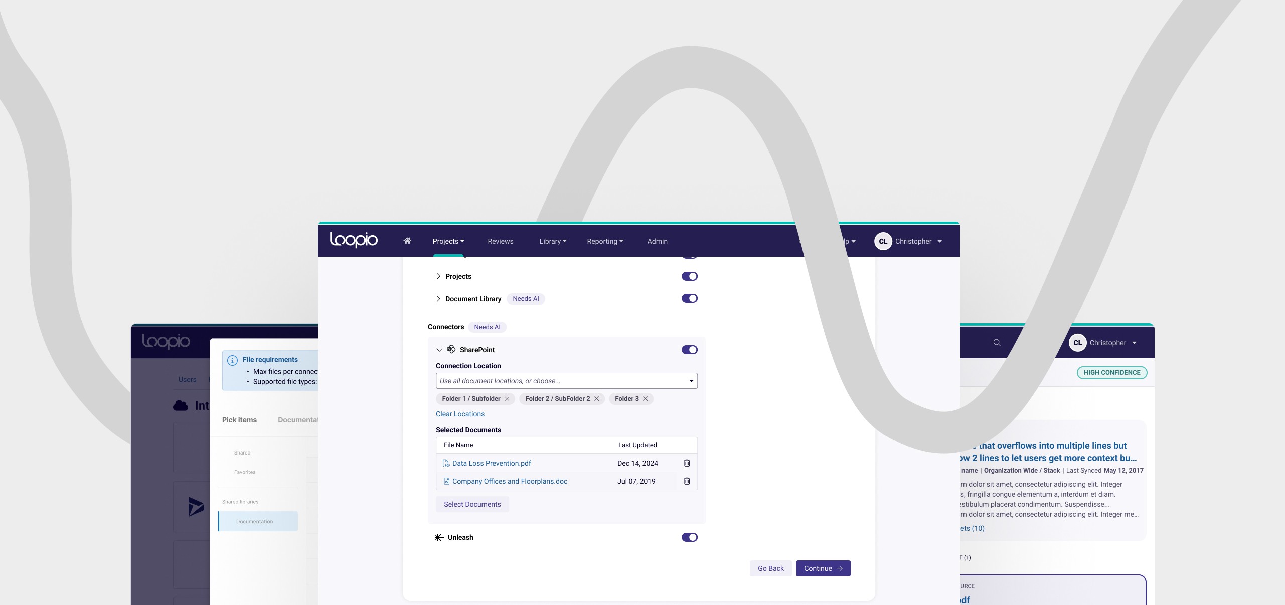 Loopio Content Sources connector setup