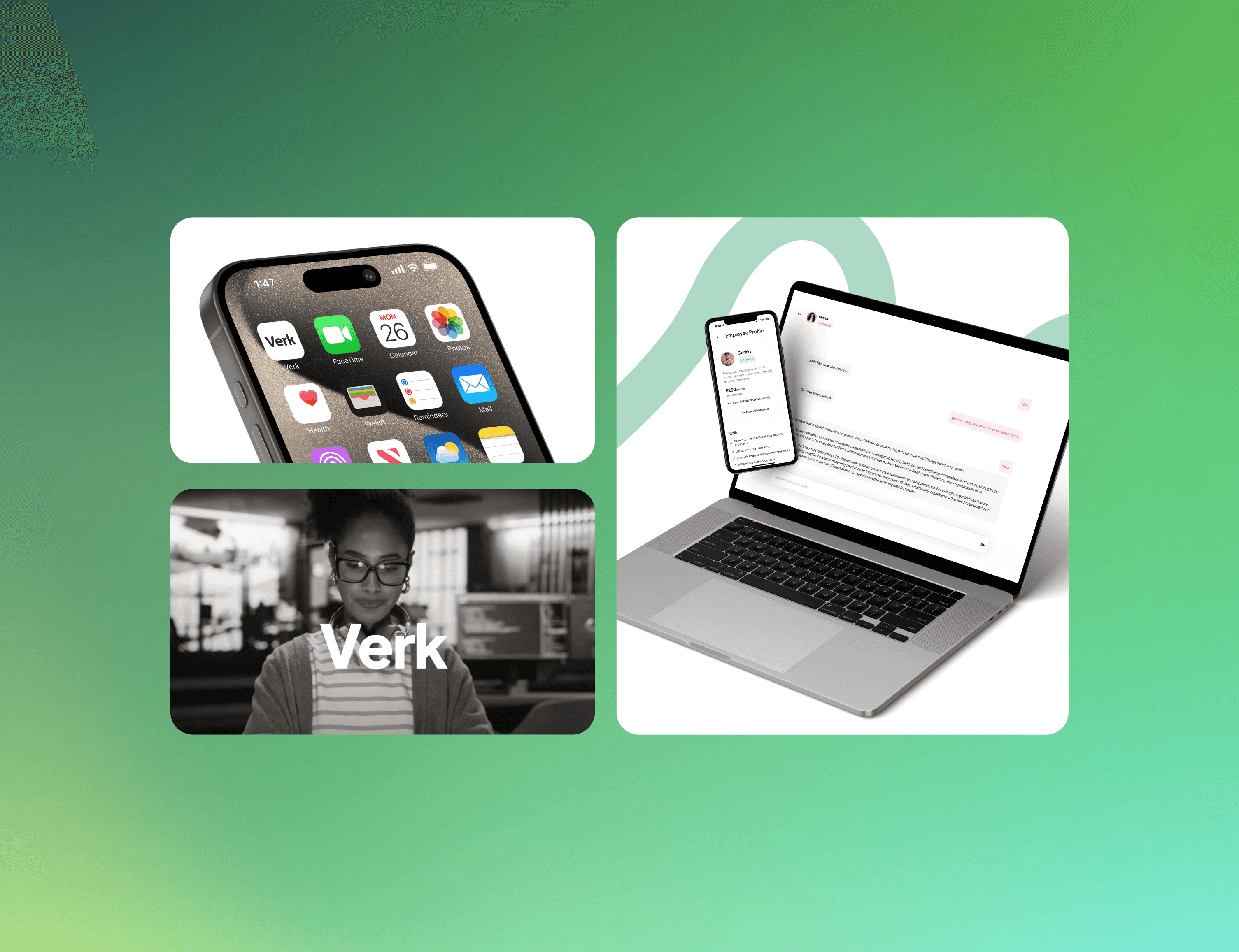 Verk AI workforce platform on phone and laptop